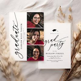 Elegant Graduation Announcement & Party Invite Kaart