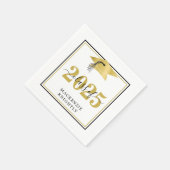 Elegant Graduation Cap Class Year Name Black Gold Servet (Hoek)