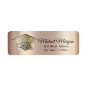 Elegant Graduation Cap Cooper Etiket (Voorkant)