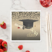 Elegant Graduation Cap, Gold Diamonds Klasse 2019 Servet (Insitu)
