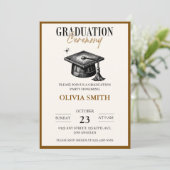 Elegant Graduation Ceremony Invitation Kaart (Staand voorkant)