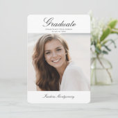 Elegant Graduation Invitation with Photo Kaart (Staand voorkant)