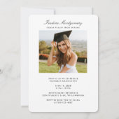 Elegant Graduation Invitation with Photo Kaart (Achterkant)