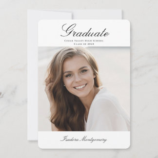 Elegant Graduation Invitation with Photo Kaart