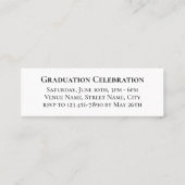 Elegant Graduation Name Invitation Insert Cards Mini Visitekaartje (Achterkant)