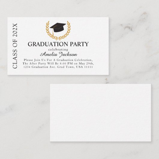 Elegant Graduation Party Aankondiging invoegen Kaa (Voorkant / Achterkant)