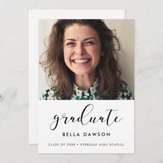 Elegant Graduation party call Aankondiging (Voorkant / Achterkant)