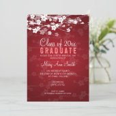 Elegant Graduation Party Cherry Blossom Red Kaart (Staand voorkant)