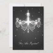 Elegant Graduation Party Classy Chandelier Black Kaart (Achterkant)