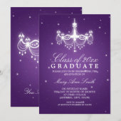 Elegant Graduation Party Classy Chandelier Paars Kaart (Voorkant / Achterkant)