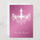 Elegant Graduation Party Classy Chandelier Pink Kaart (Achterkant)