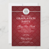 Elegant Graduation Party Classy Crown Red Kaart (Voorkant)