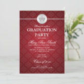 Elegant Graduation Party Classy Crown Red Kaart (Staand voorkant)