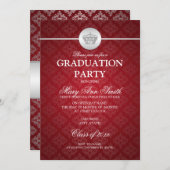 Elegant Graduation Party Classy Crown Red Kaart (Voorkant / Achterkant)