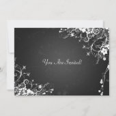 Elegant Graduation Party Dotted Swirls Black Kaart (Achterkant)