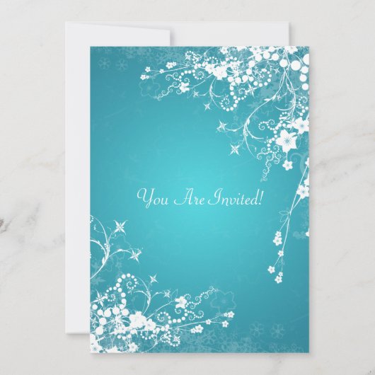 Elegant Graduation Party Dotted Swirls Turquoise Kaart (Achterkant)