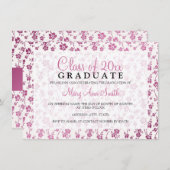 Elegant Graduation Party Floral Pattern roze Kaart (Voorkant / Achterkant)