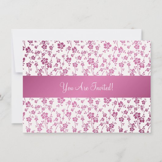 Elegant Graduation Party Floral Pattern roze Kaart (Achterkant)