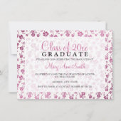 Elegant Graduation Party Floral Pattern roze Kaart (Voorkant)