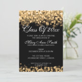 Elegant Graduation Party Gold Lights Kaart (Staand voorkant)