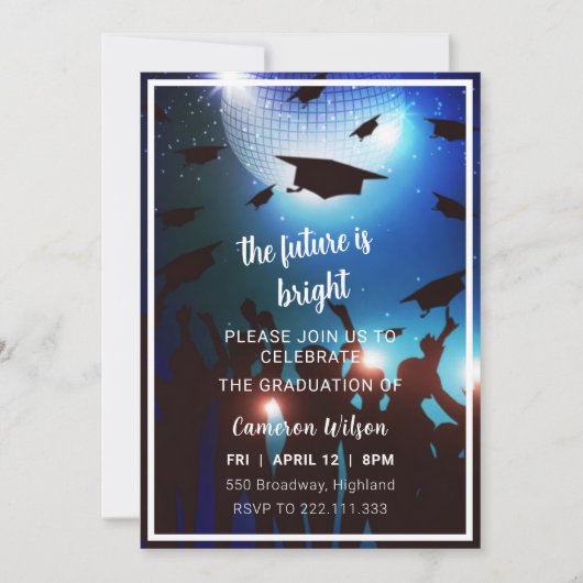 Elegant graduation party invitation kaart (Voorkant)