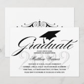 Elegant Graduation Party Kaart (Voorkant / Achterkant)