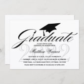 Elegant Graduation Party Kaart (Voorkant / Achterkant)