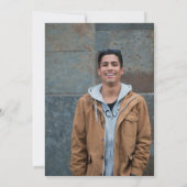 Elegant Graduation Party Marine Blauw Foto Kaart (Achterkant)