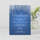 Elegant Graduation Party Night Dazzle Blue Kaart (Staand voorkant)