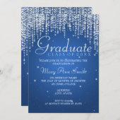Elegant Graduation Party Night Dazzle Blue Kaart (Voorkant / Achterkant)