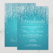 Elegant Graduation Party Night Dazzle Turquoise Kaart (Voorkant / Achterkant)