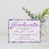 Elegant Graduation Party Paisley Paars Kaart (Staand voorkant)