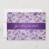 Elegant Graduation Party Paisley Paars Kaart (Achterkant)