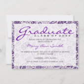 Elegant Graduation Party Paisley Paars Kaart (Voorkant)