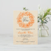 Elegant Graduation Party Rozen Oranje Tan Kaart (Staand voorkant)