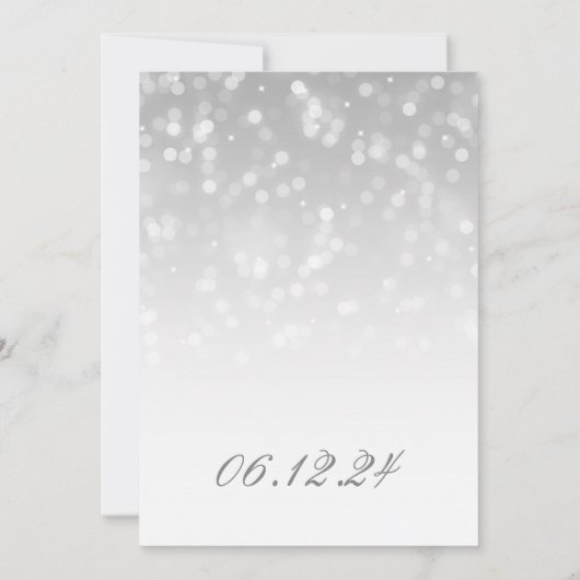 Elegant Graduation Party Silver Sparkle Lights Kaart (Achterkant)