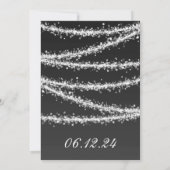 Elegant Graduation Party String Lights Black Kaart (Achterkant)