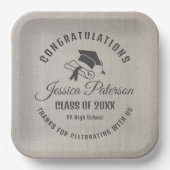 Elegant Graduation Party Sweet Personalized Name Papieren Bordje (Voorkant)