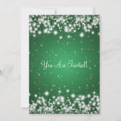 Elegant Graduation Party Winter Sparkle Green Kaart (Achterkant)
