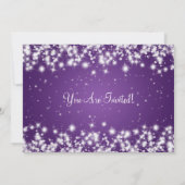 Elegant Graduation Party Winter Sparkle Paars Kaart (Achterkant)