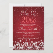 Elegant Graduation Party Winter Sparkle Red Kaart (Voorkant)