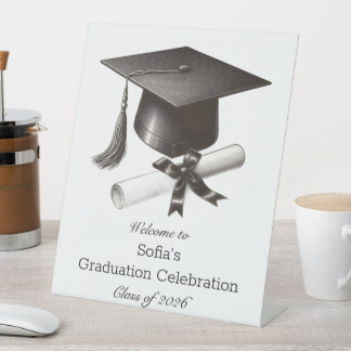 Elegant Graduation Pedestal Sign Reclamebord Met Voetstuk
