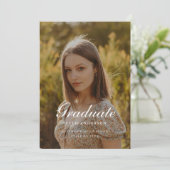Elegant Graduation Photo Coquette Wine Red Aankondiging (Staand voorkant)