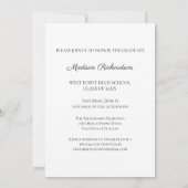 Elegant Graduation Photo Open House Invitation Kaart (Achterkant)
