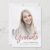 Elegant Graduation Script 2 Photos Announcement Kaart (Voorkant)