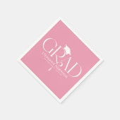 Elegant Graduation Tassel Pink Servet (Hoek)