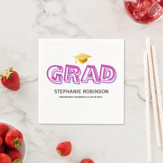 Elegant Graduation Tassel White Napkins Servet (Insitu)