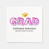 Elegant Graduation Tassel White Napkins Servet (Voorkant)