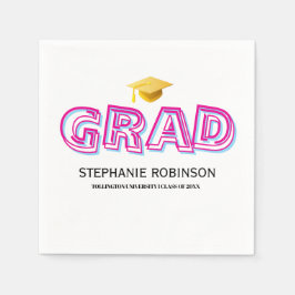 Elegant Graduation Tassel White Napkins Servet