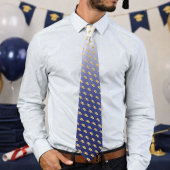 Elegant Graduation Tie Gold Mortarboard Pattern Stropdas